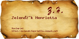 Zelenák Henrietta névjegykártya