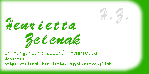 henrietta zelenak business card